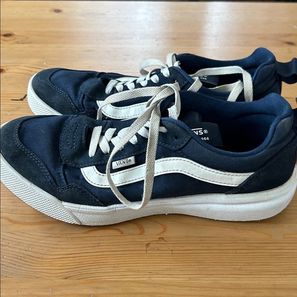 Vans Range EXP Men's Size 9 Dark Navy Blue and White Suede Canvas Sneakers - Picture 3 of 12
